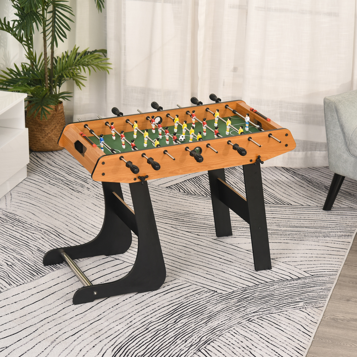 Folding Football Gaming Table Mini Foosball Soccer Table, Family Kids HOMCOM