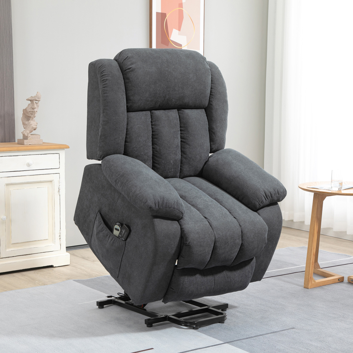 The Cosy Nest Linen-Style Recliner with Riser Assist