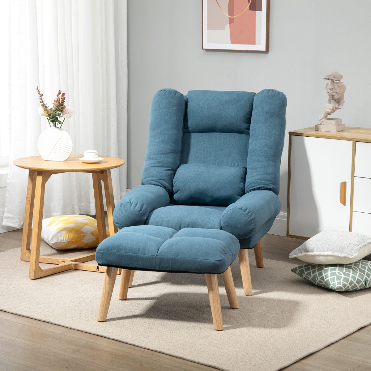 3-Position Recliner Chair with Ottoman