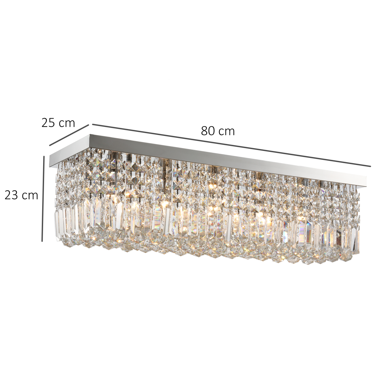 Square Crystal K9 Glass Ceiling Light