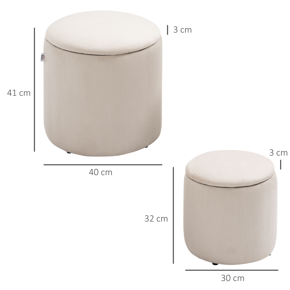 {
  "title": "Modern Fabric Storage Ottomans with Removable Lids, Set of 2, Cream White",
  "description": "Set of 2 modern fabric storage ottomans in cream white, each with a removable lid for easy access to stored items."
}