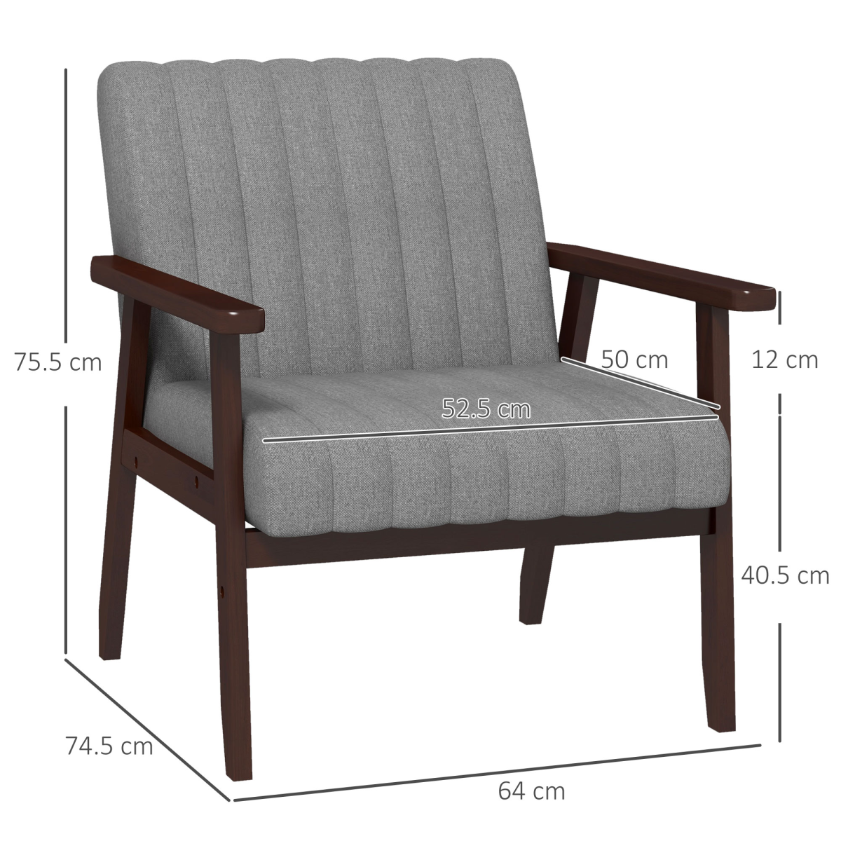 Channel Tufted Linen Accent Chair