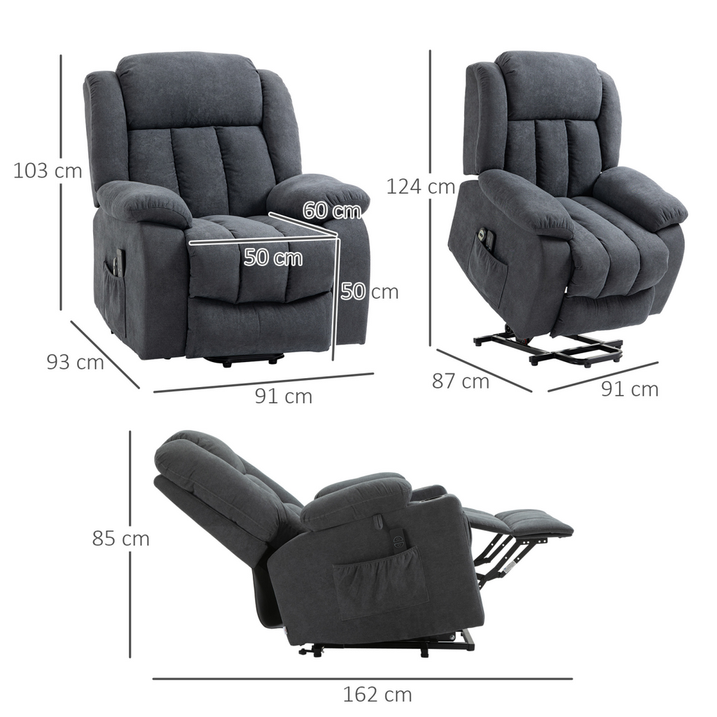 The Cosy Nest Linen-Style Recliner with Riser Assist