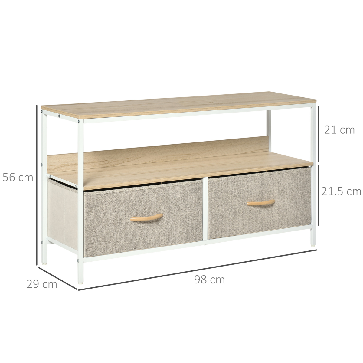 TV Cabinet with Foldable Linen Drawers