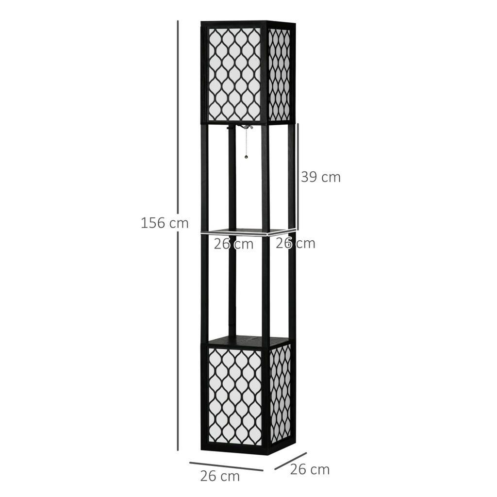 {
  "title": "Floor Lamp with Shelves, 2-Light Modern Standing Lamp for Living Room Bedroom",
  "description": ""
}