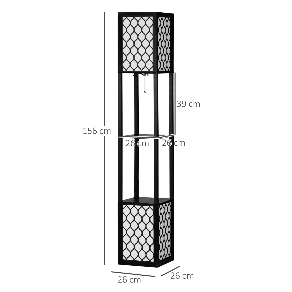 {
  "title": "Floor Lamp with Shelves, 2-Light Modern Standing Lamp for Living Room Bedroom",
  "description": ""
}