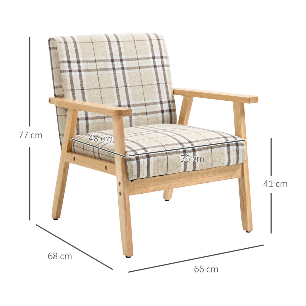 Beige linen‑feel modern accent chair.