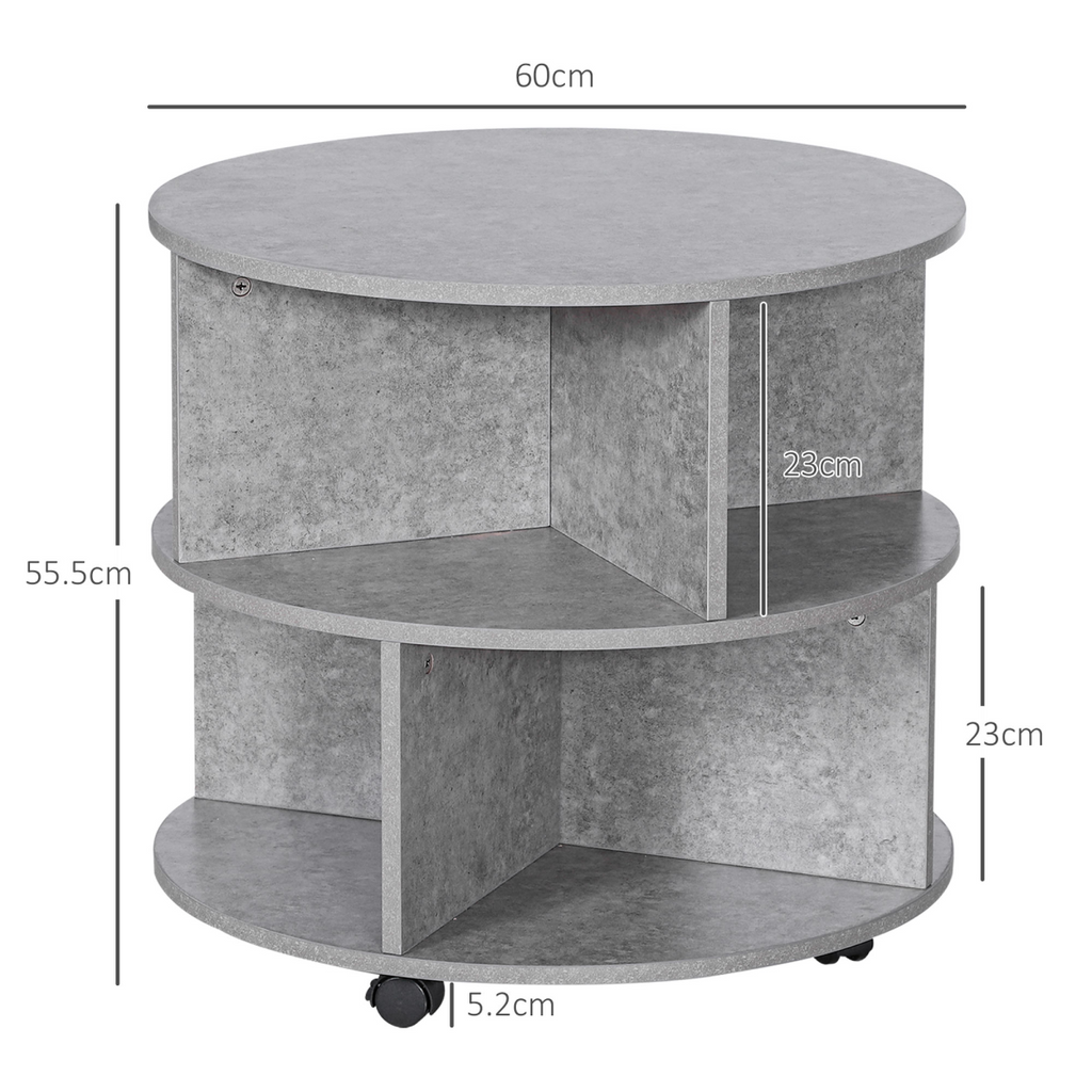 A modern 2‑tier round coffee table with a cement‑effect finish and practical open storage. Perfect for stylish, organised living rooms. Shop The Cosy Nest.
