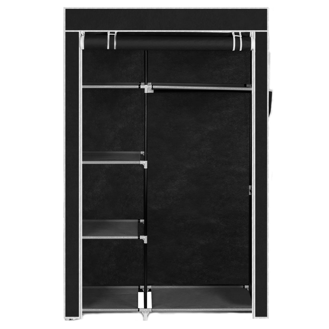 {
  "title": "Portable Closet Storage Organizer Wardrobe Clothes Rack with Shelves, Black",
  "description": "Portable closet storage organizer with a clothes rack and shelves. Designed to help organize wardrobe items."
}