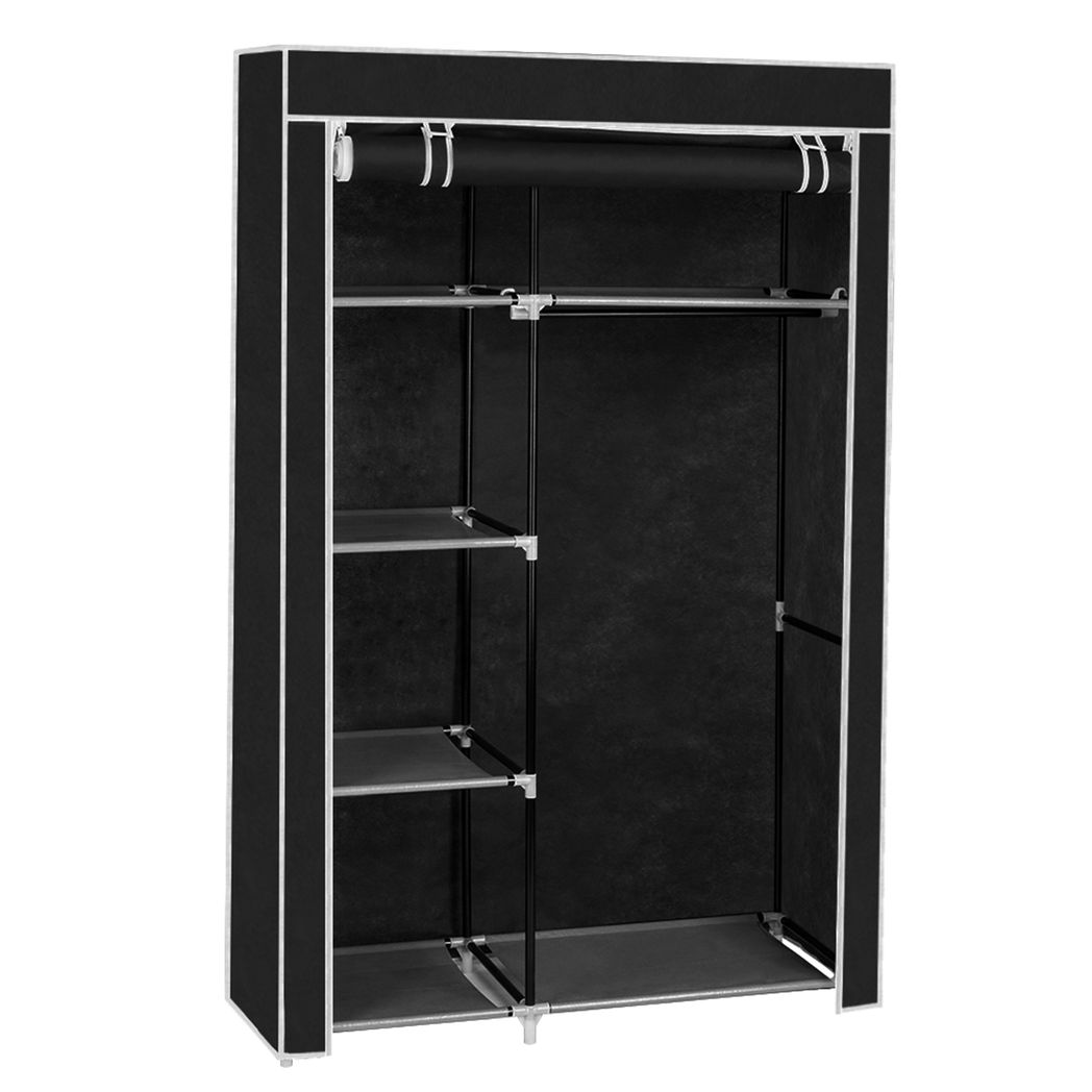 {
  "title": "Portable Closet Storage Organizer Wardrobe Clothes Rack with Shelves, Black",
  "description": "Portable closet storage organizer with a clothes rack and shelves. Designed to help organize wardrobe items."
}