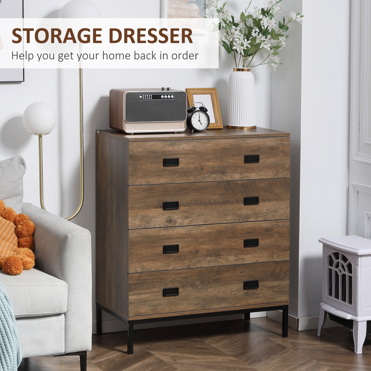 “4‑drawer chest — modern storage unit for bedroom and living room”