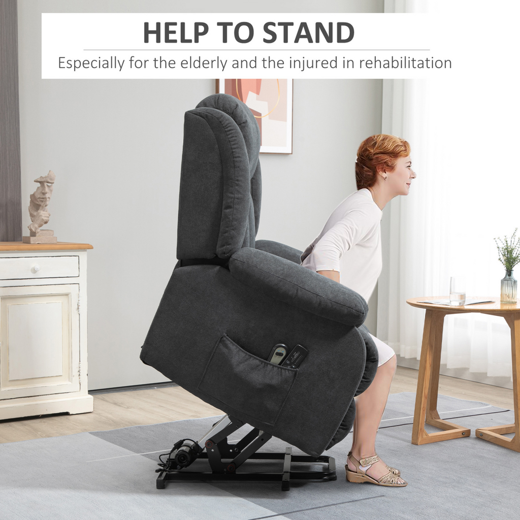 The Cosy Nest Linen-Style Recliner with Riser Assist