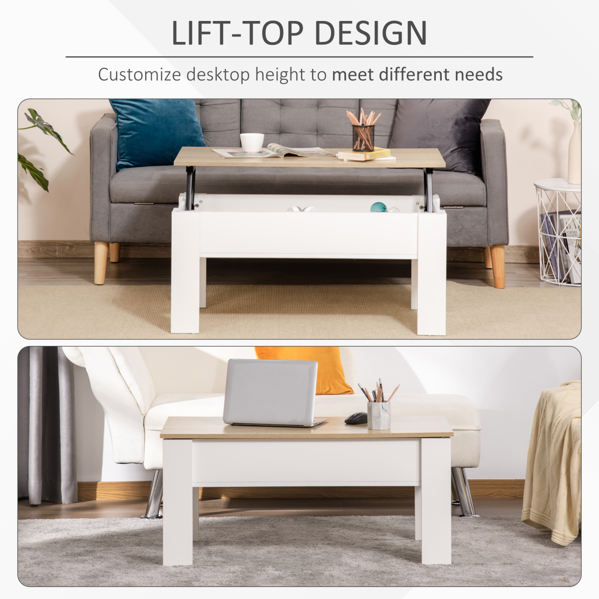 “Lift‑top coffee table with hidden storage — modern living room design”