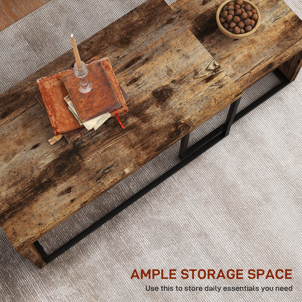 Set of 2 Warm Wood-Effect Nesting Coffee Tables