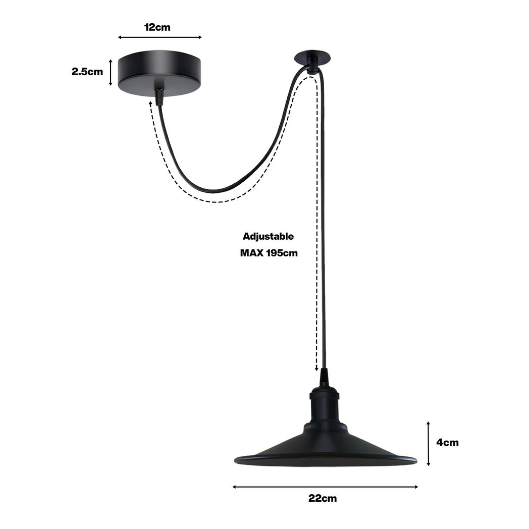 “Black cone‑shade pendant light — vintage industrial design”