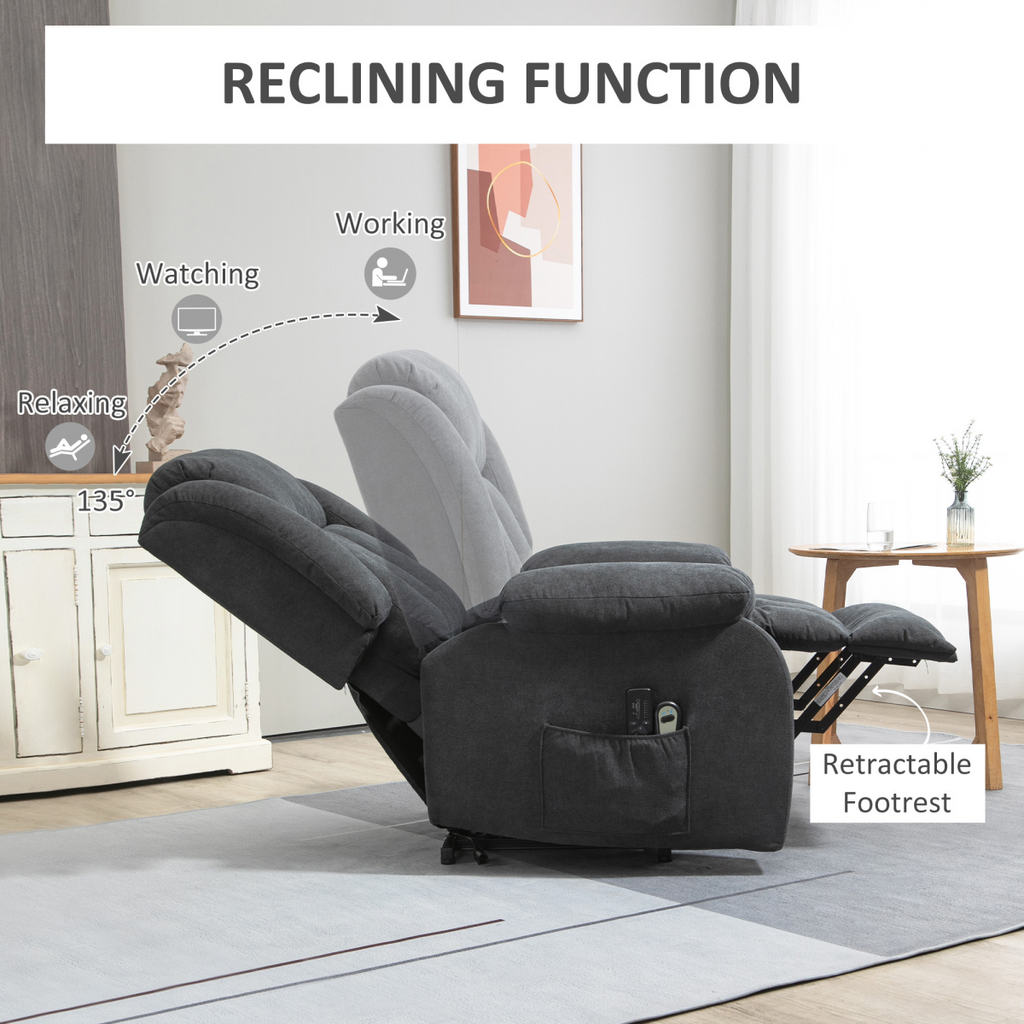 The Cosy Nest Linen-Style Recliner with Riser Assist