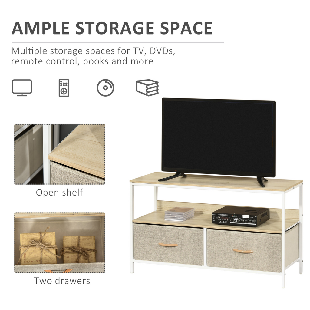 TV Cabinet with Foldable Linen Drawers