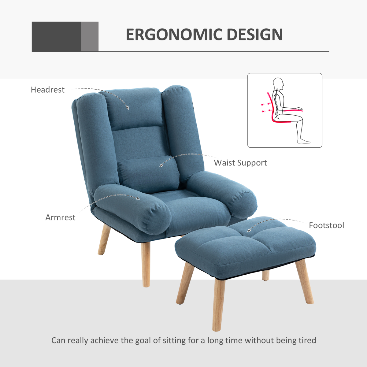 3-Position Recliner Chair with Ottoman