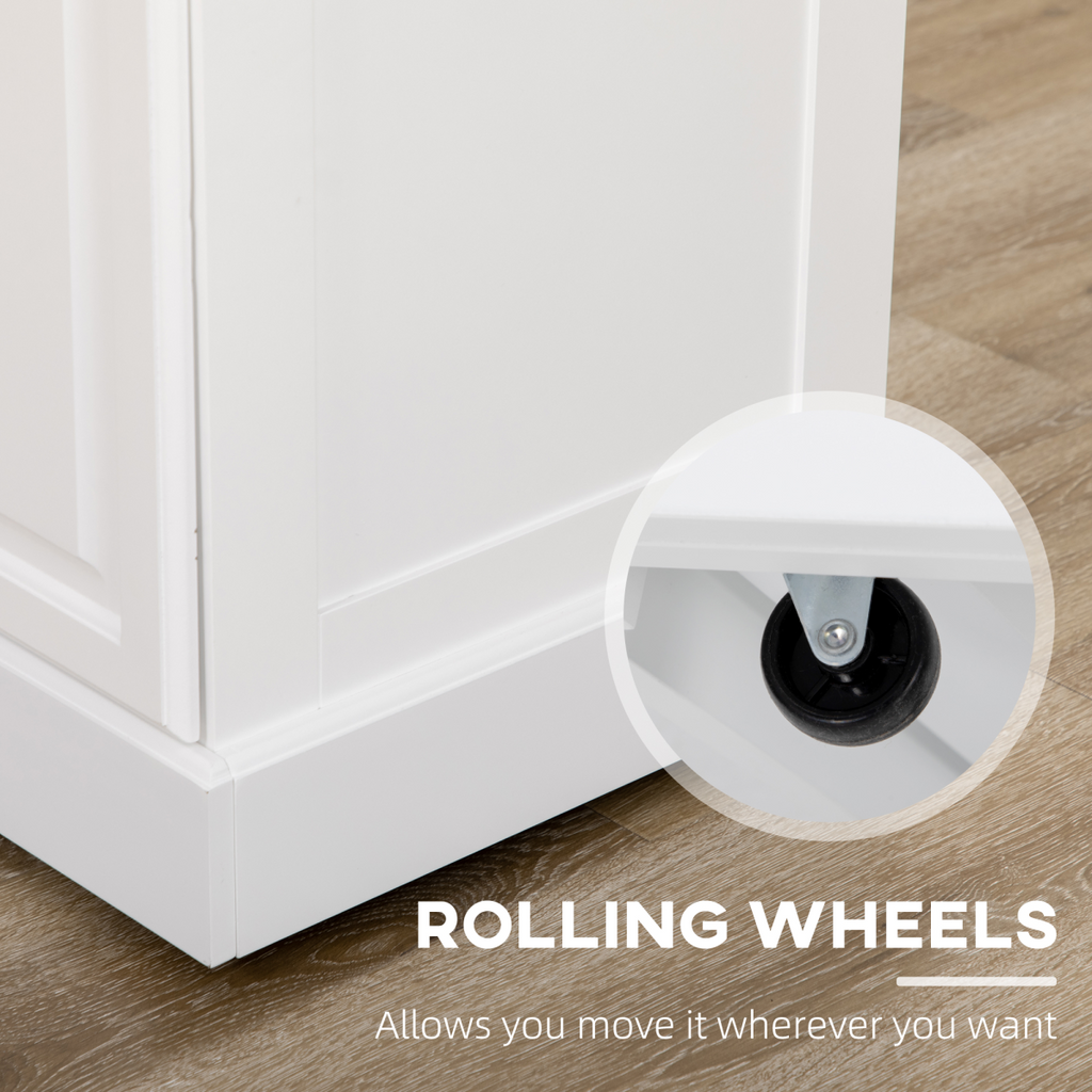 {
  "title": "Kitchen Storage Trolley with Adjustable Shelf Rolling Kitchen Island, White",
  "description": ""
}