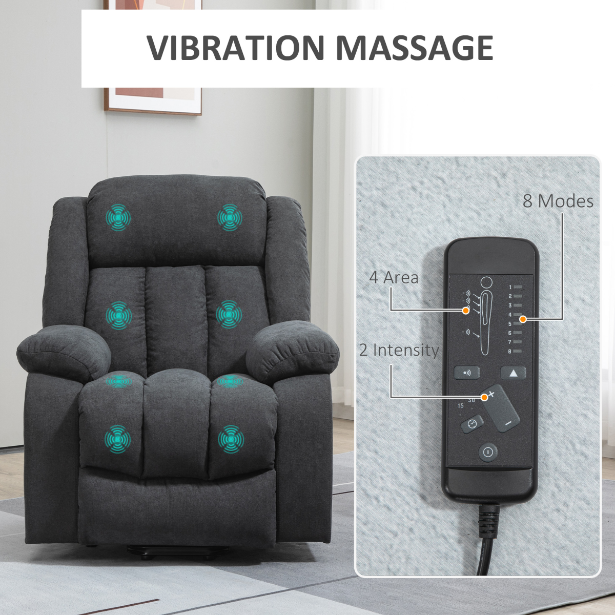 The Cosy Nest Linen-Style Recliner with Riser Assist