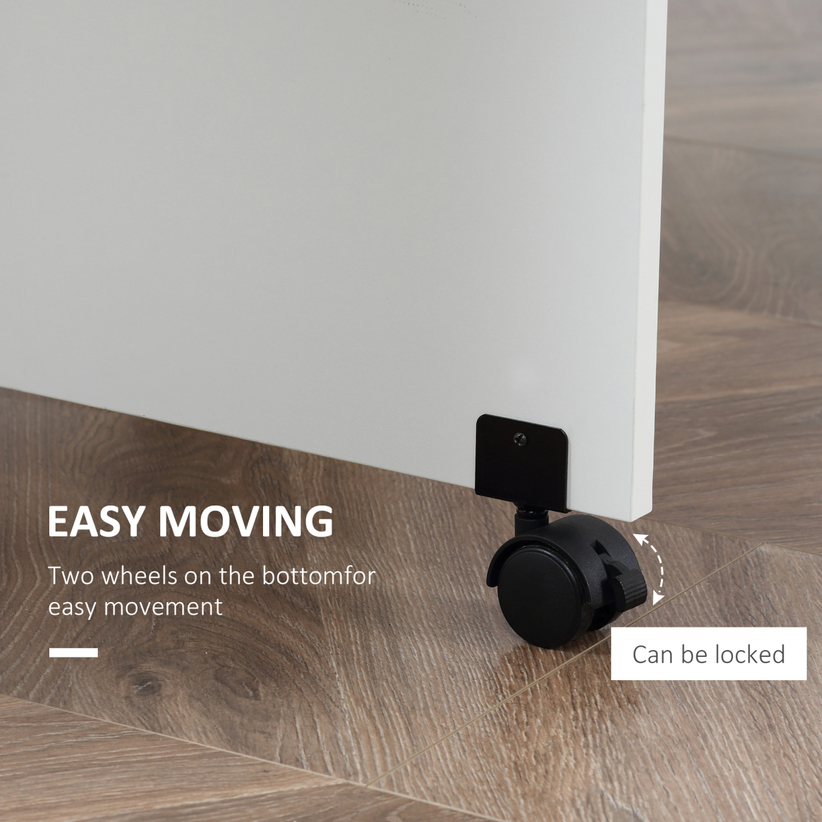 Mobile drop‑leaf kitchen table with shelves and wheels.