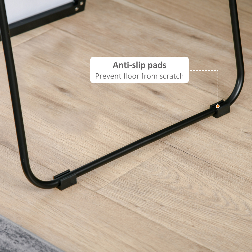 HOMCOM Full Length Mirror Floor Standing Wall-Mounted, Dressing Mirror Black