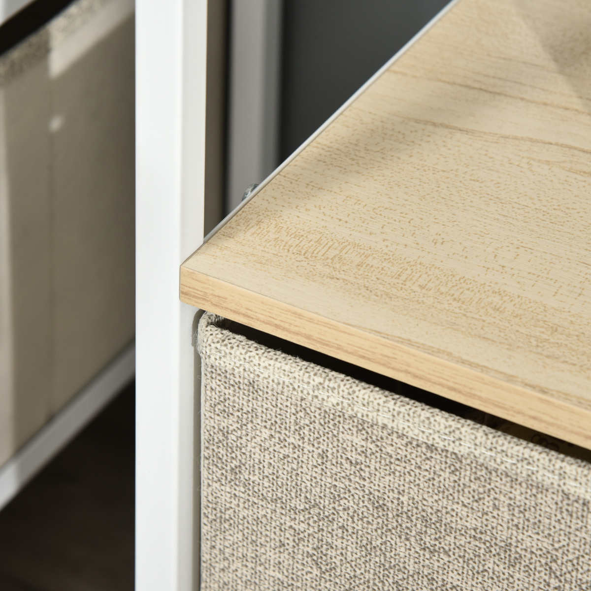 TV Cabinet with Foldable Linen Drawers