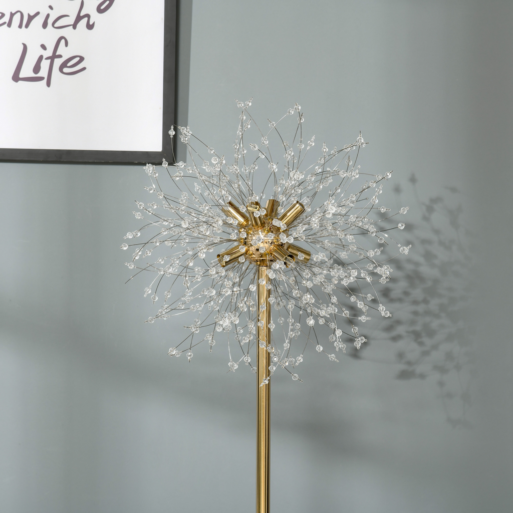 Dandelion Crystal Floor Lamp with Marble Base