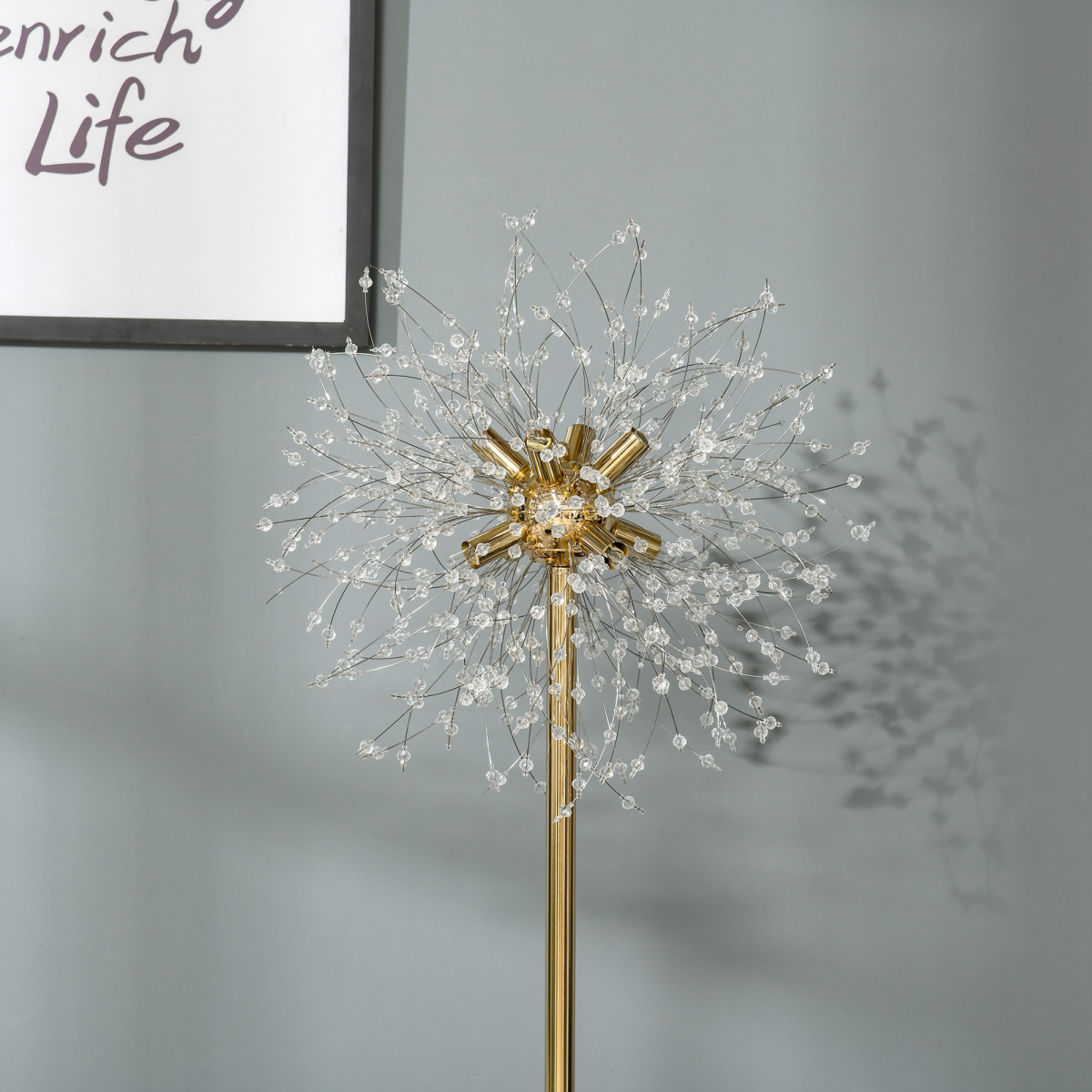 Dandelion Crystal Floor Lamp with Marble Base