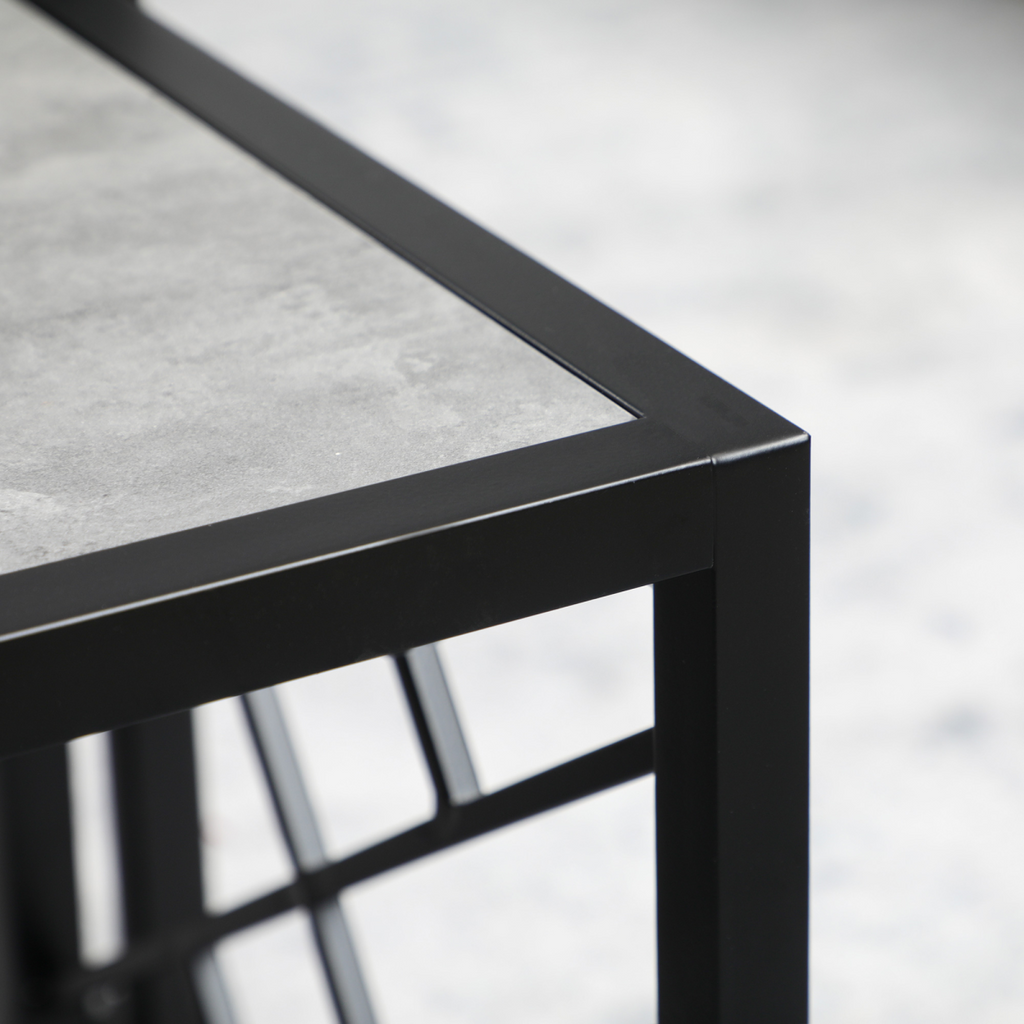 Set of 3 Grey Two-Tone Nesting Coffee Tables