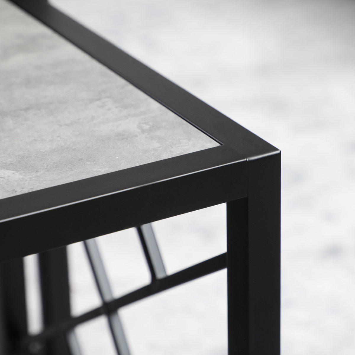 Set of 3 Grey Two-Tone Nesting Coffee Tables