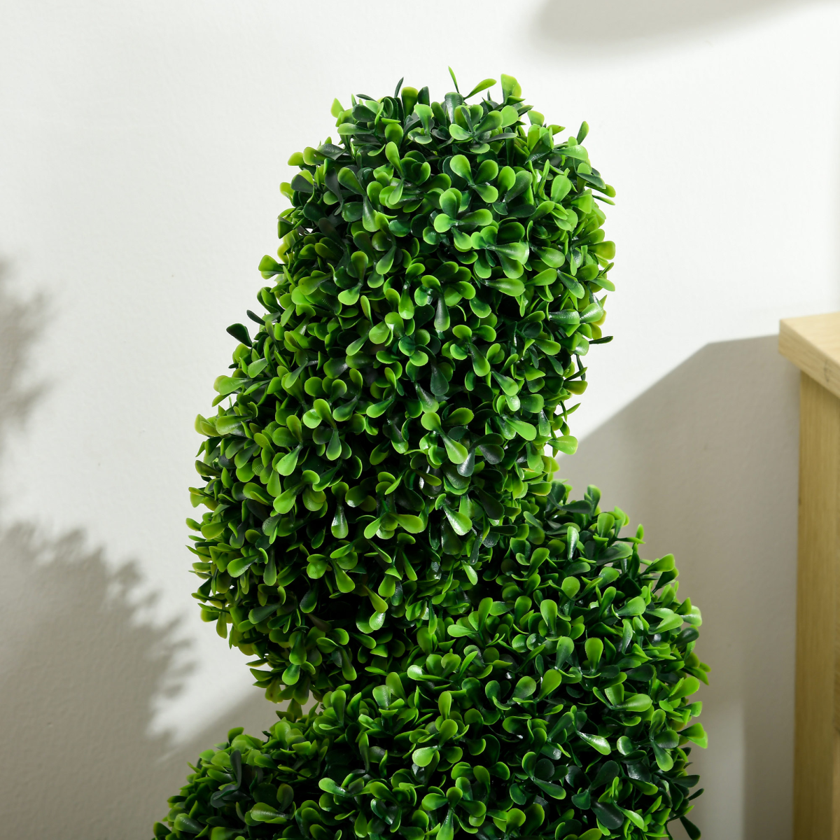 Set of two 90cm spiral boxwood topiary trees.
