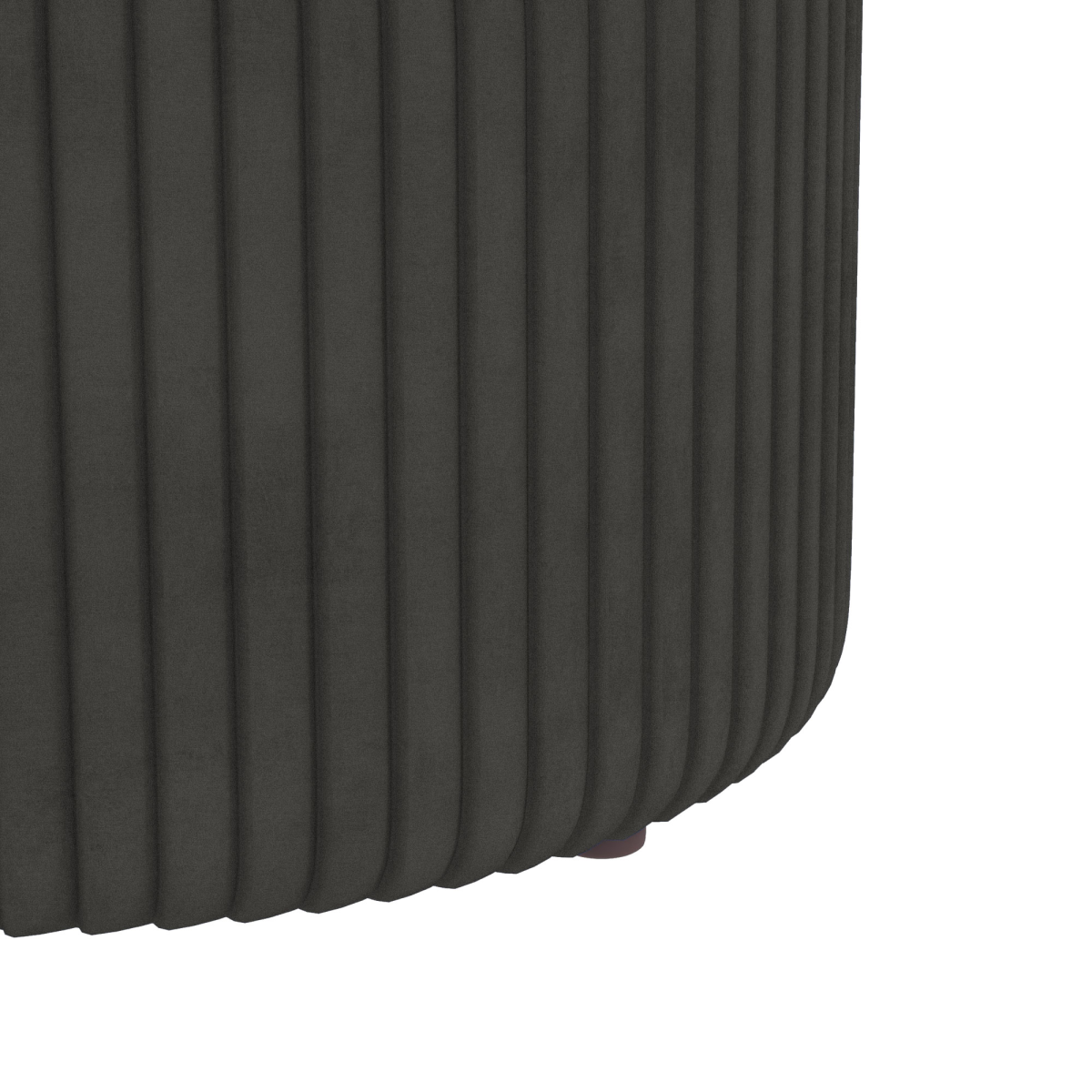 “Round storage pouffe with cushioned top — modern footstool”