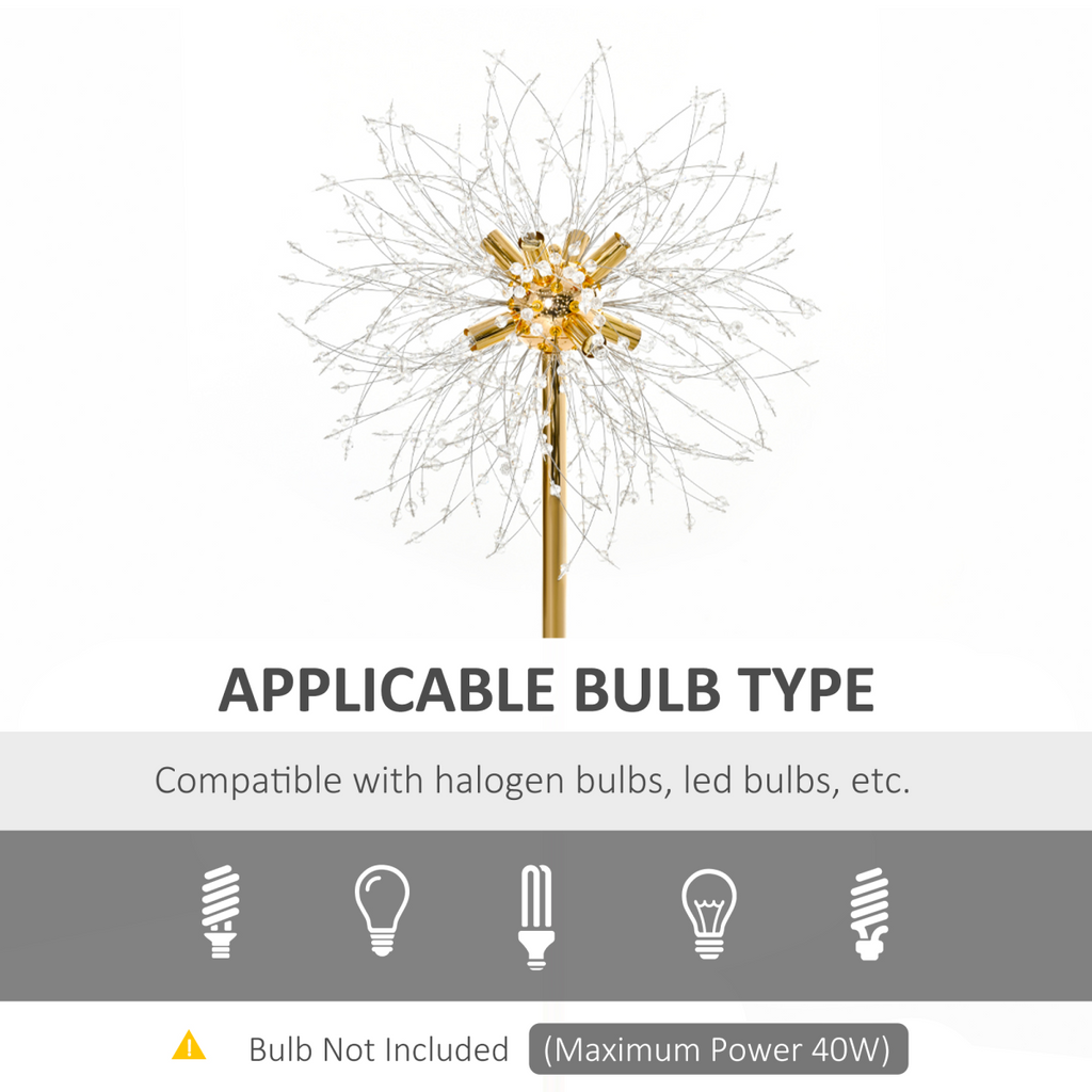 Dandelion Crystal Floor Lamp with Marble Base