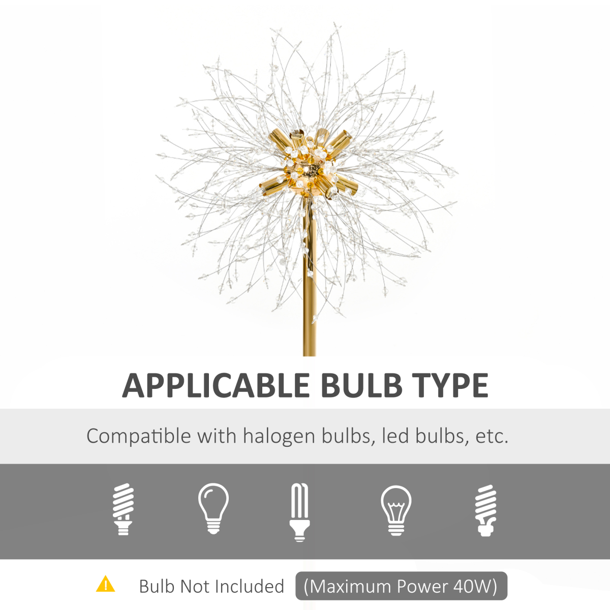 Dandelion Crystal Floor Lamp with Marble Base