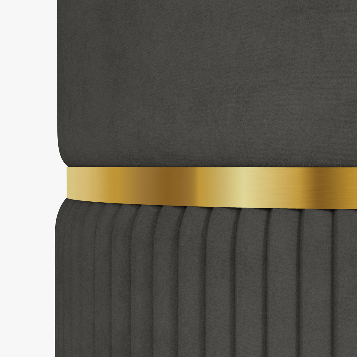“Round storage pouffe with cushioned top — modern footstool”