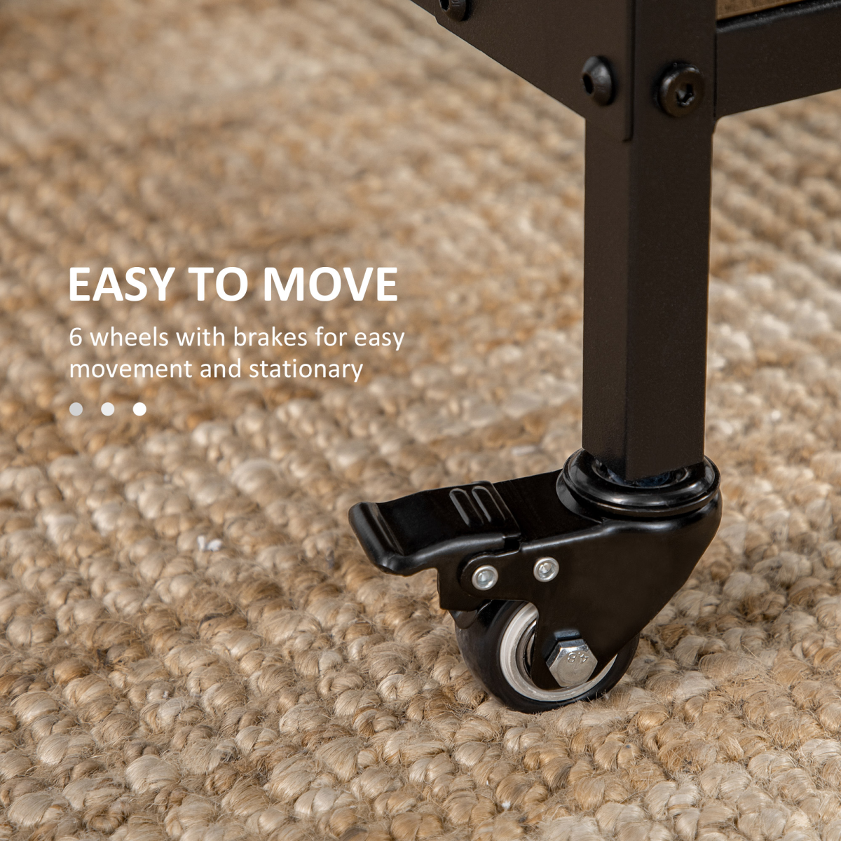Mobile drop‑leaf folding kitchen table with storage shelves.