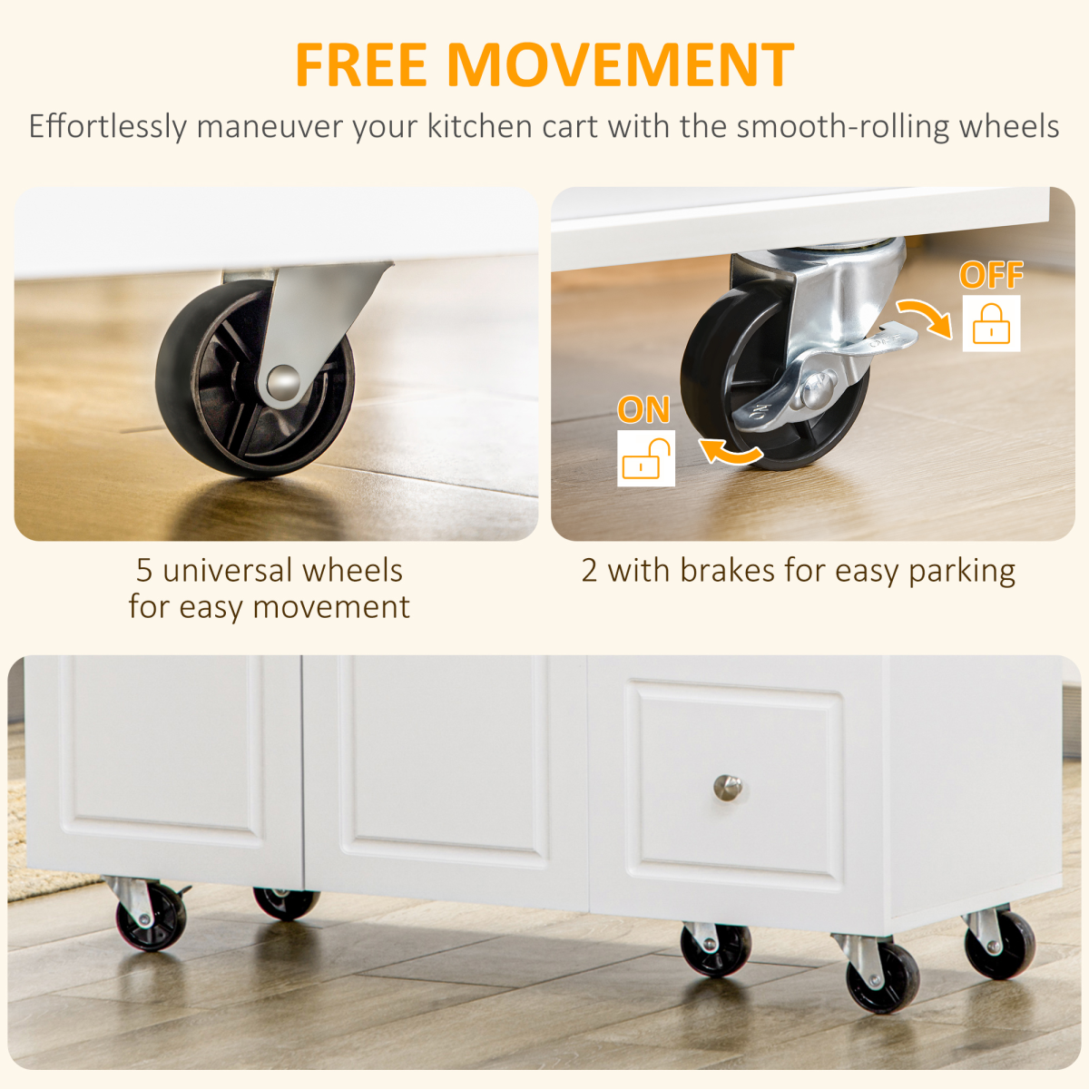 {
  "title": "Drop-Leaf Kitchen Island on Wheels Utility Storage Cart with Drawers & Cabinet",
  "description": ""
}