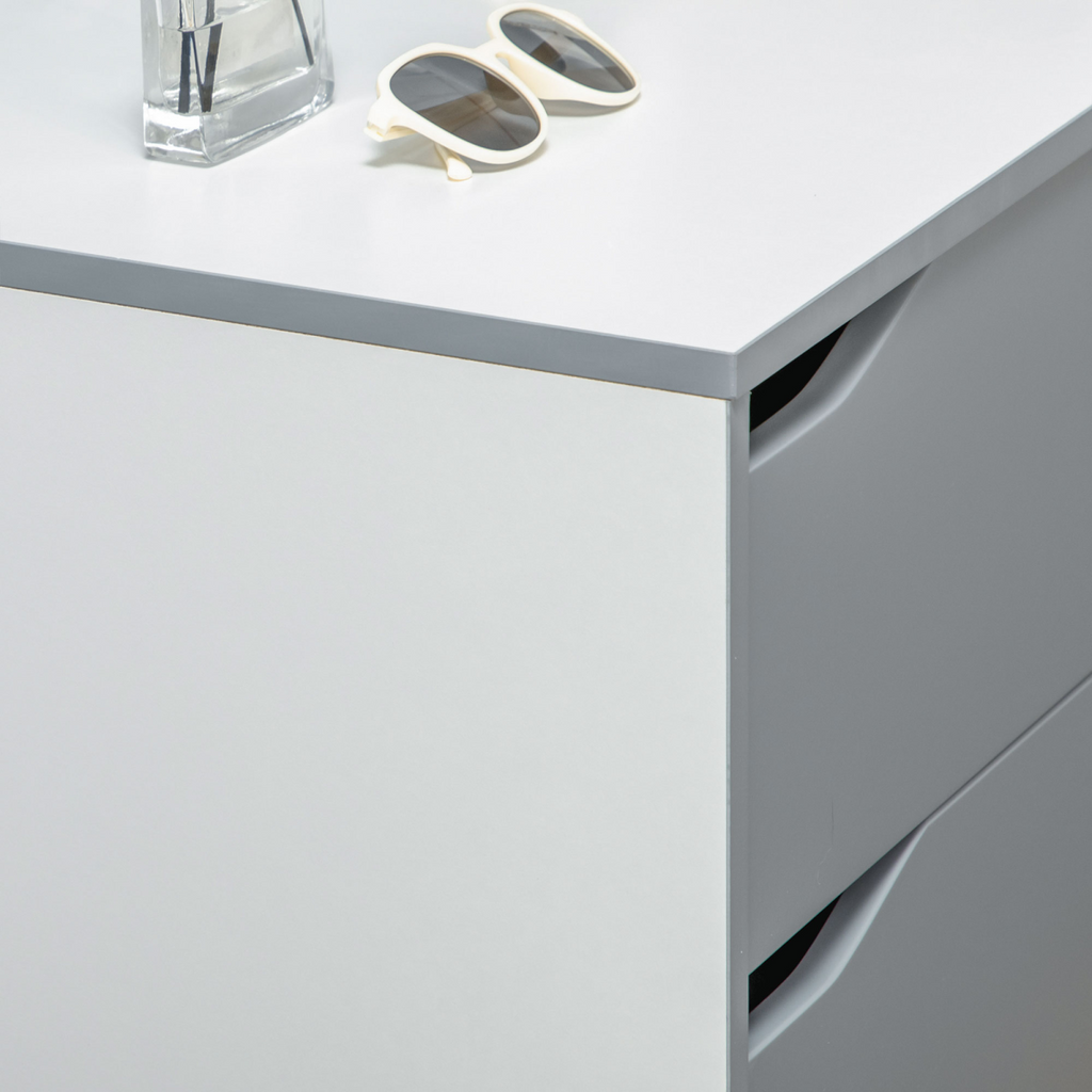 Chest of Drawers 3-Drawer Dresser Storage Cabinet with Solid Wood Legs Grey