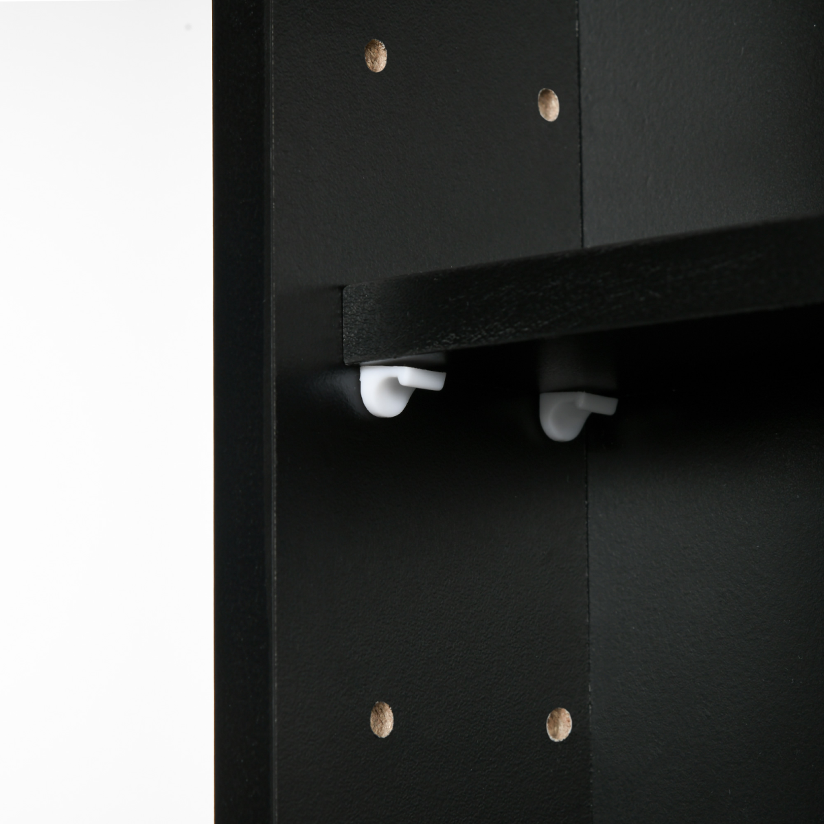 {
  "title": "5-Tier Wall Display Shelf Unit Cabinet w/ Shelves & Glass Doors, Black",
  "description": ""
}