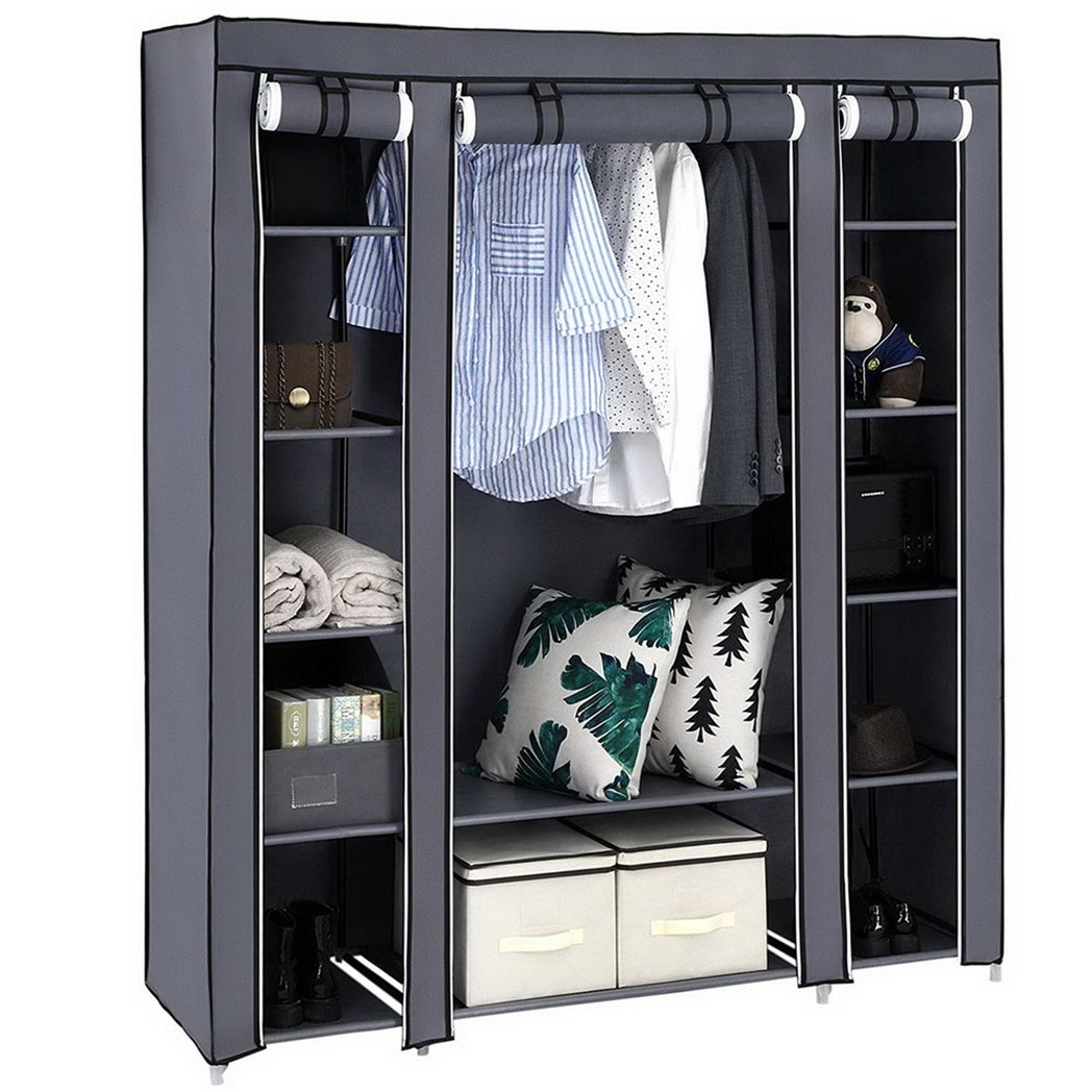 {
  "title": "69\" Portable Clothes Closet Wardrobe Storage Organizer, Gray",
  "description": ""
}