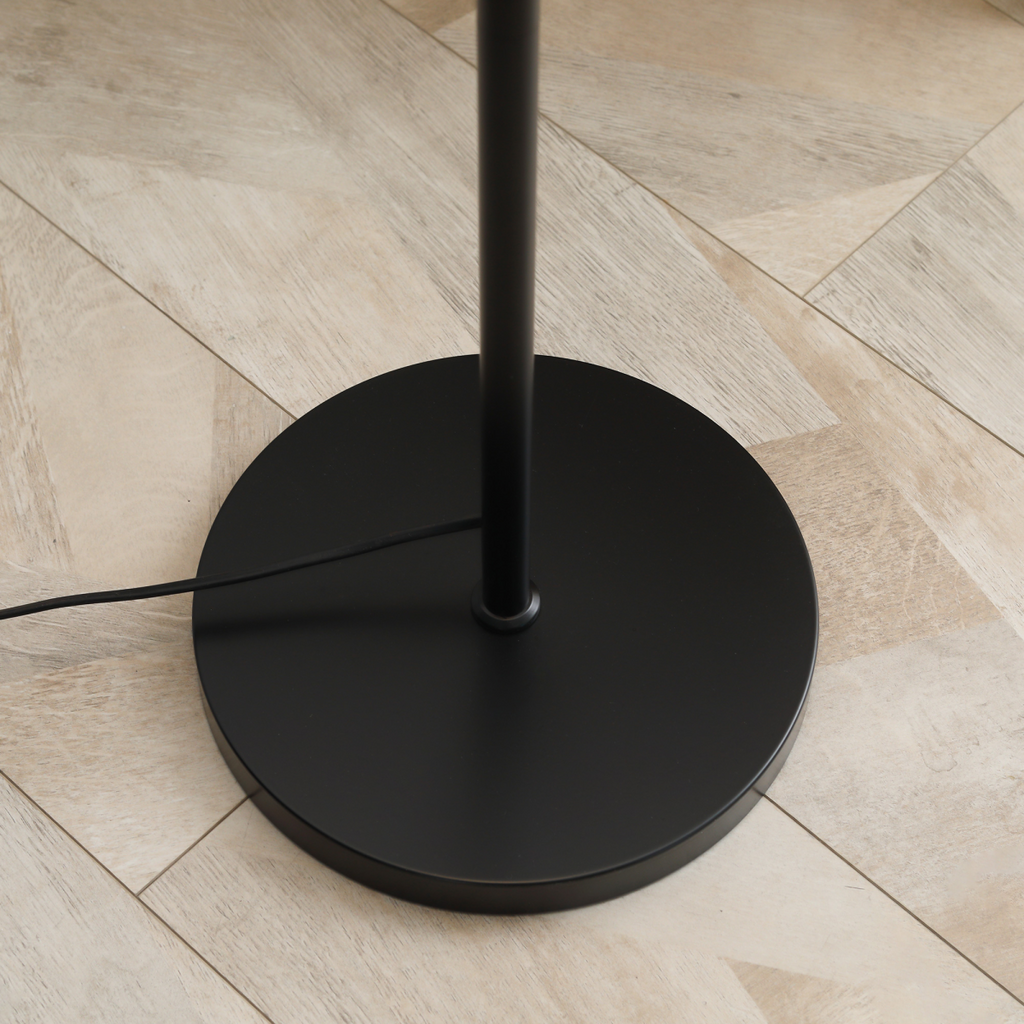 Industrial 3-Light Black Floor Lamp with Dimmer