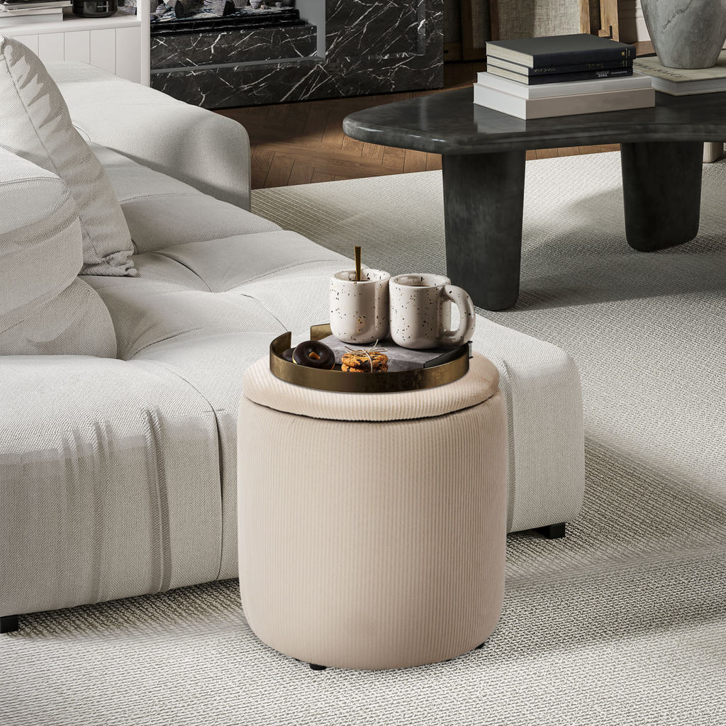{
  "title": "Modern Fabric Storage Ottomans with Removable Lids, Set of 2, Cream White",
  "description": "Set of 2 modern fabric storage ottomans in cream white, each with a removable lid for easy access to stored items."
}