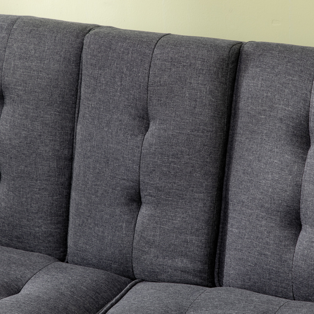 3-Seater Linen Sofa Bed with Cupholders