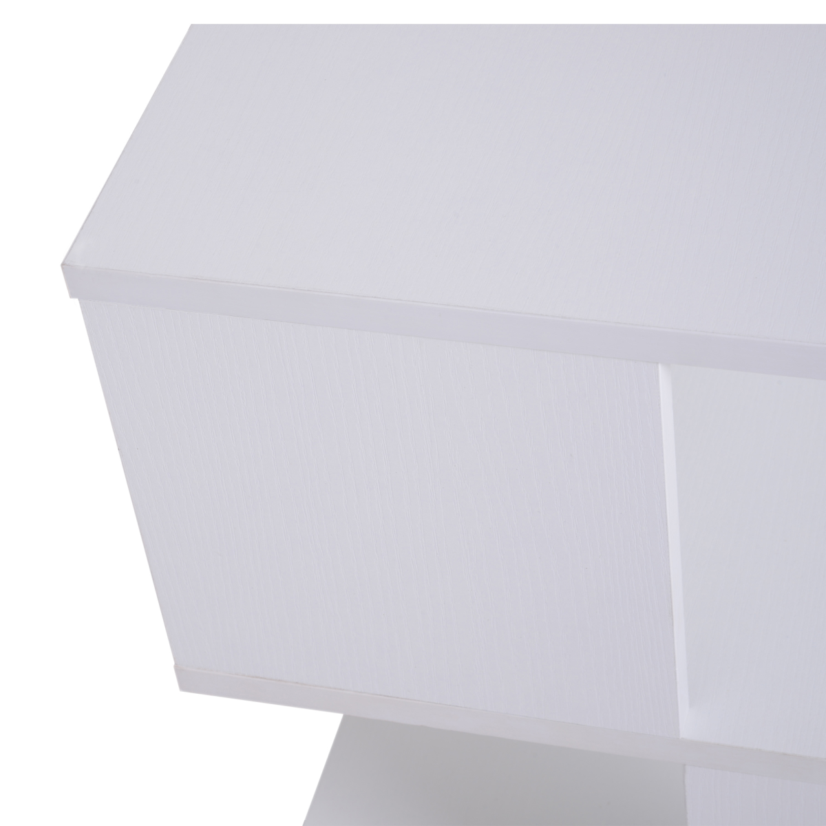 {
  "title": "Modern Square 2-Tier Wood Coffee Side Table Storage Shelf Rack, White",
  "description": "Two-tier square side table made from wood with a white finish. Provides storage and display space with two open tiers."
}