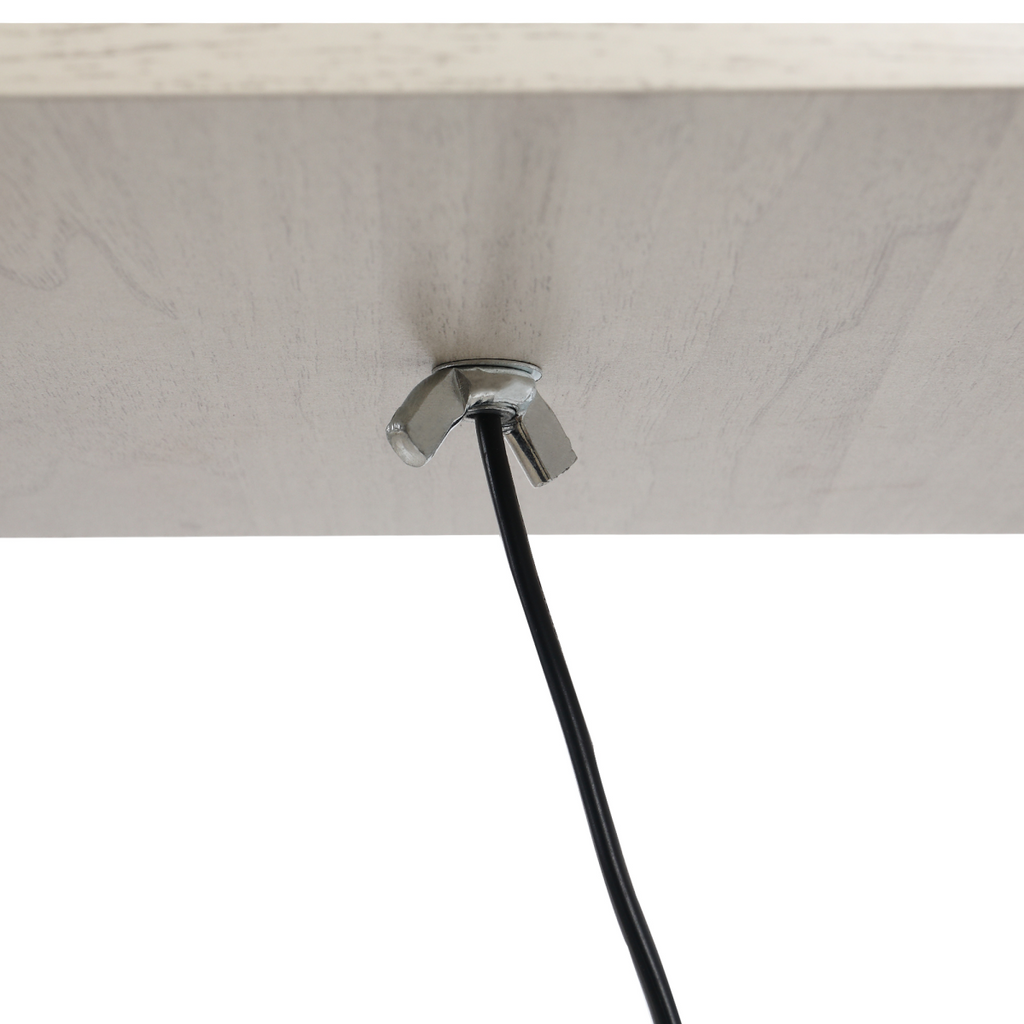 “4‑tier floor lamp with storage shelves — grey modern lighting design”