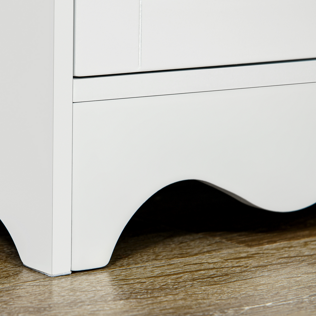 {
  "title": "Freestanding Kitchen Cupboard 4-Door Storage Cabinet, White, 4 Shelves",
  "description": "Freestanding kitchen cupboard with four doors and four shelves for storage. White finish."
}
