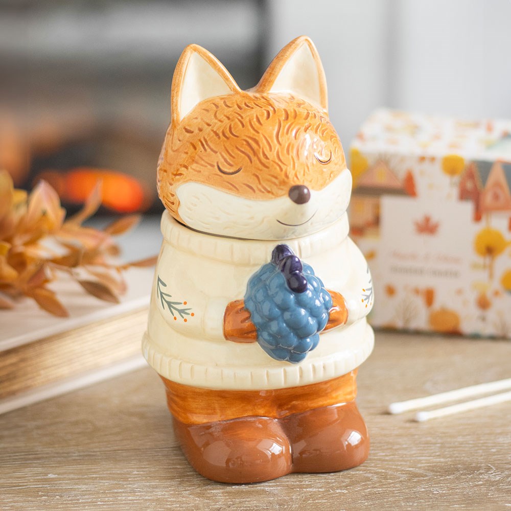 Ceramic fox oil burner and wax warmer