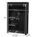 {
  "title": "Portable Closet Storage Organizer Wardrobe Clothes Rack with Shelves, Black",
  "description": "Portable closet storage organizer with a clothes rack and shelves. Designed to help organize wardrobe items."
}