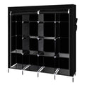 {
  "title": "Portable Wardrobe Clothes Storage Rack with 12 Shelves and 4 Side Pockets, Black",
  "description": ""
}
